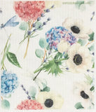 SWEDEdishcloths Swedish Dishcloth Dragonfly Hydrangea Spongecloth