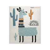 SWEDEdishcloths Swedish Dishcloth Turquoise Llama Spongecloth
