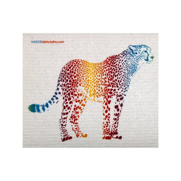 SWEDEdishcloths Swedish Dishcloth Colorful Cheetah Spongecloth